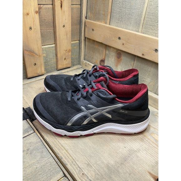 ASICS Mens T538N Black Red Running Shoes Sneakers Size 8 EU41.5 - Picture 4 of 8